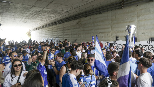 Cientos de blanquiazules alentaron al equipo