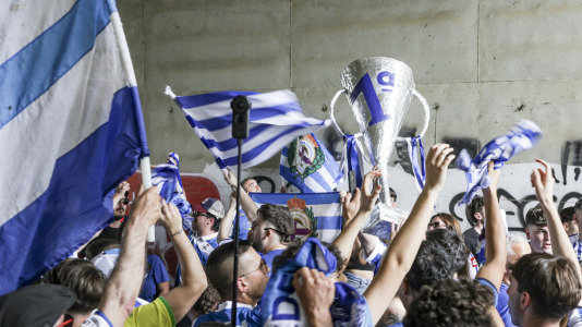 Cientos de blanquiazules alentaron al equipo