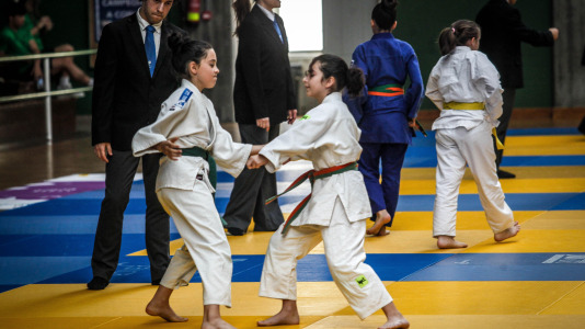 Los tatamis ocuparon el pabellón del colegio Liceo