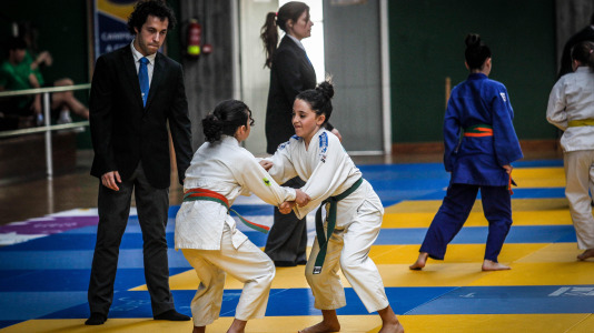 Los tatamis ocuparon el pabellón del colegio Liceo