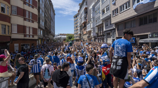 La afición del Dépor en la calle San Juan