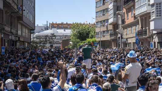 La afición del Dépor en la calle San Juan