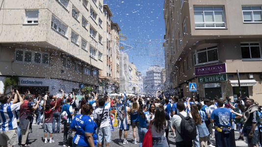 La afición del Dépor en la calle San Juan