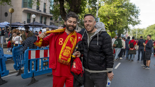 Gran ambiente en la previa del España-Irak que se celebró en Riazor