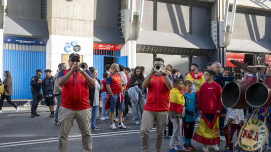 Gran ambiente en la previa del España-Irak que se celebró en Riazor