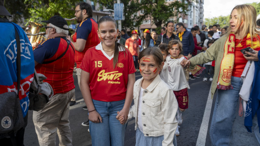 Gran ambiente en la previa del España-Irak que se celebró en Riazor