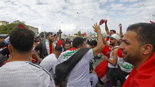 Gran ambiente en la previa del España-Irak en Riazor